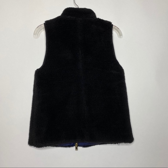 J. Crew Faux Fur Shearling Vest XS Black - Picture 5 of 10